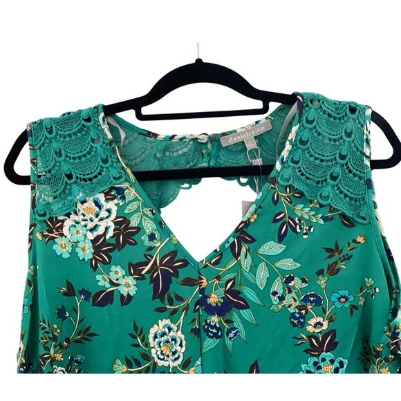 Daniel Rainn‎ NWT Women's Plus 2X Sleeveless Boho Blouse Floral Crochet Lace - Picture 5 of 11